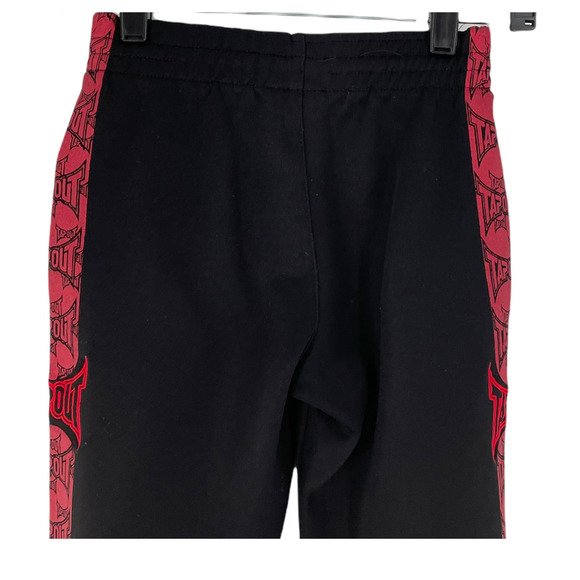 Tap Out Boys Trouser Sweatpants Side Stripe Elastic Waist Size F Black/Red - Picture 3 of 8